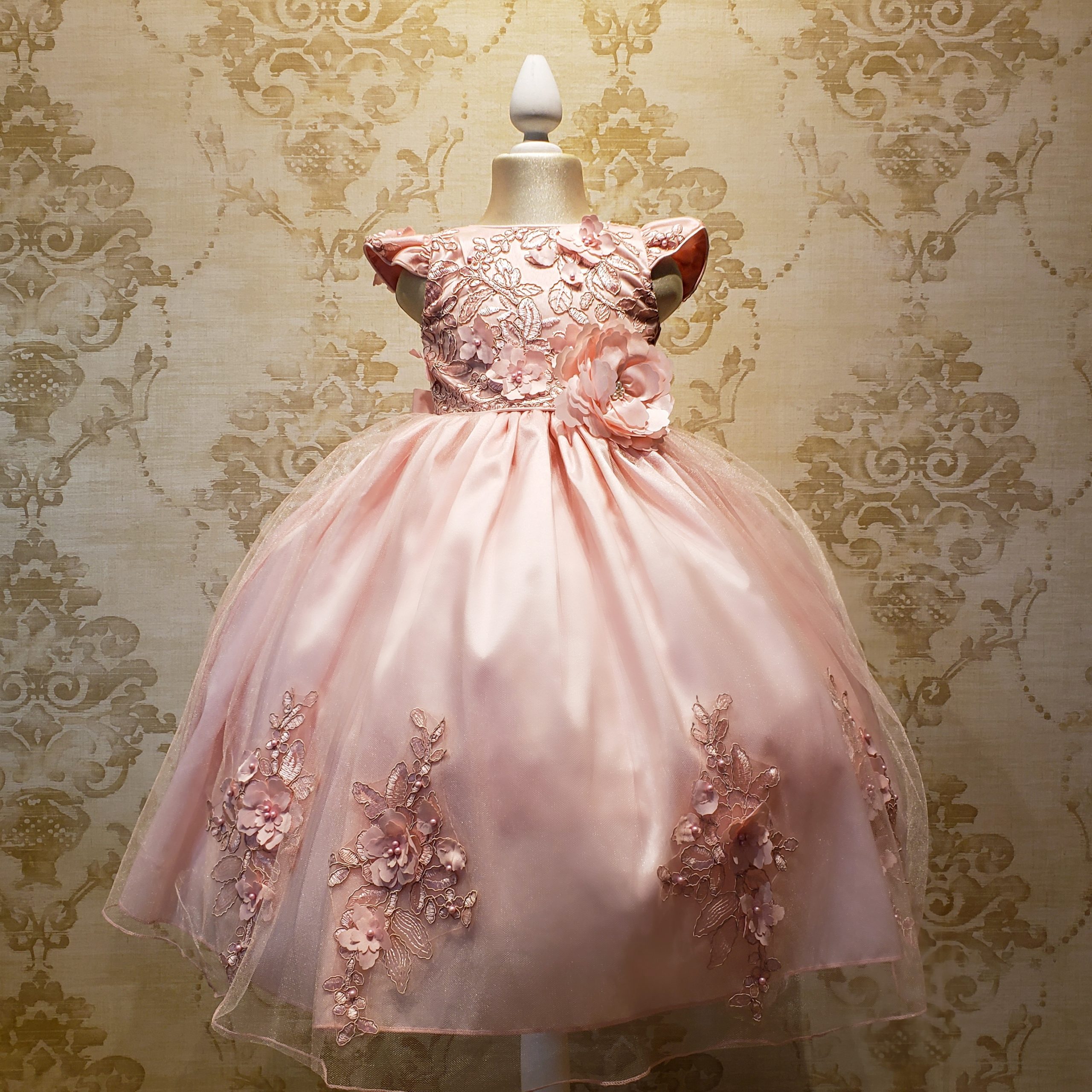 Vestido de Niña Fiesta Rosa Pastel Encaje Bordado de Gala Talla 2 a 10 años  - Almudena Boutique - Ropa para mujer, Vestidos cortos, de noche y para  novias