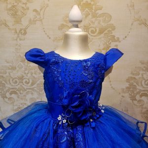 Vestido de Niña Fiesta Azul Rey Encaje Bordado con Flor Talla 2 a 8 años -  Almudena Boutique - Ropa para mujer, Vestidos cortos, de noche y para novias