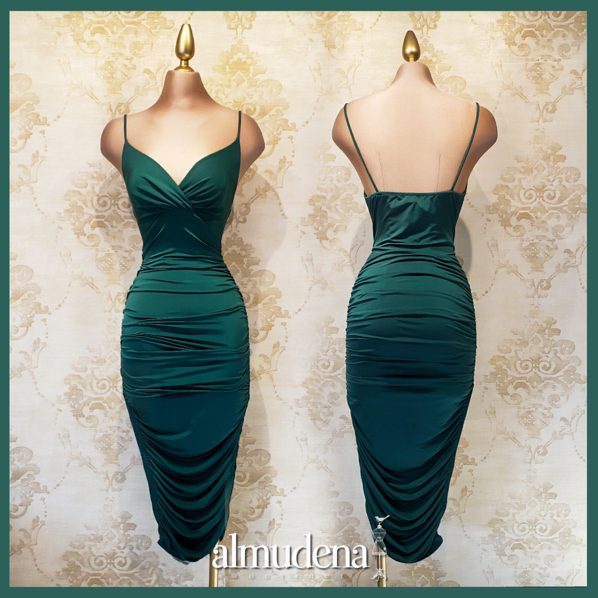 Vestido Verde Esmeralda Corto Ajustado de Gala - Almudena Boutique - Ropa  para mujer, Vestidos cortos, de noche y para novias