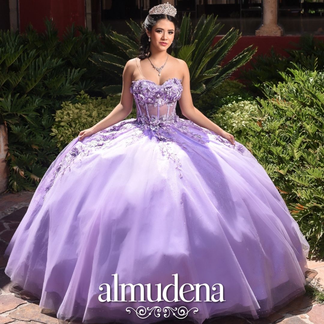 Vestido para Quinceañera Lila Corset Strapless - Almudena Boutique